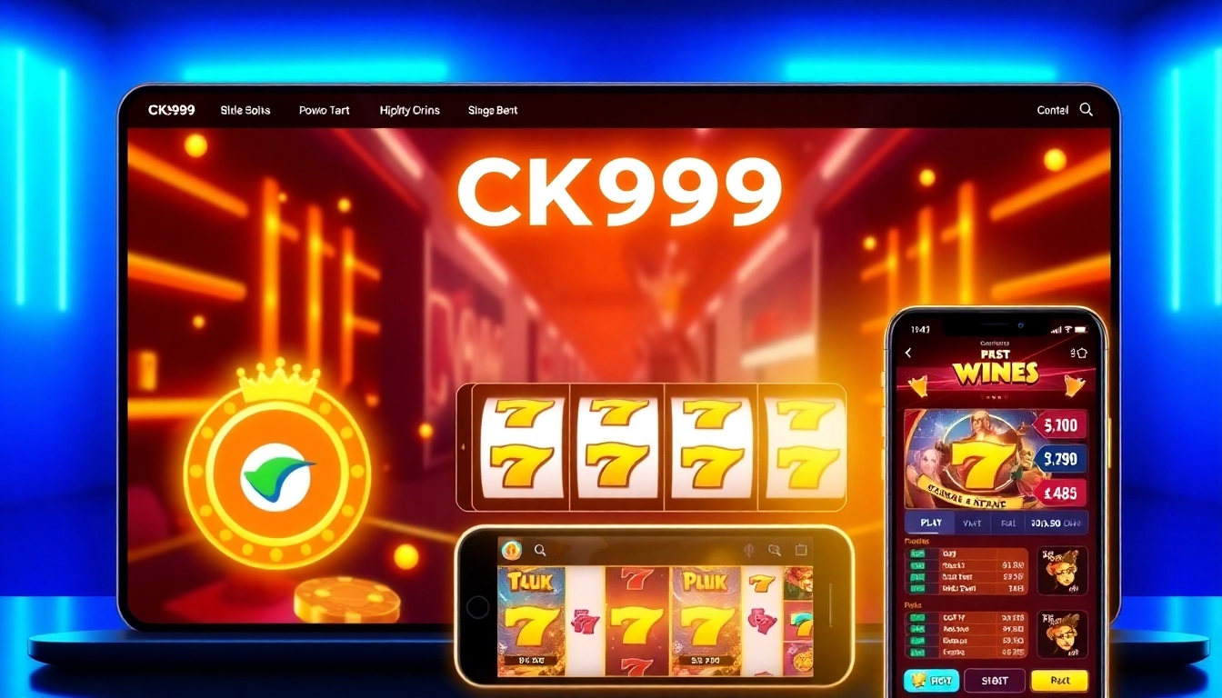 CK999 online casino platform with engaging slots, sports betting, and live gaming action, showcasing user-friendly interface and secure environment for gamblers.