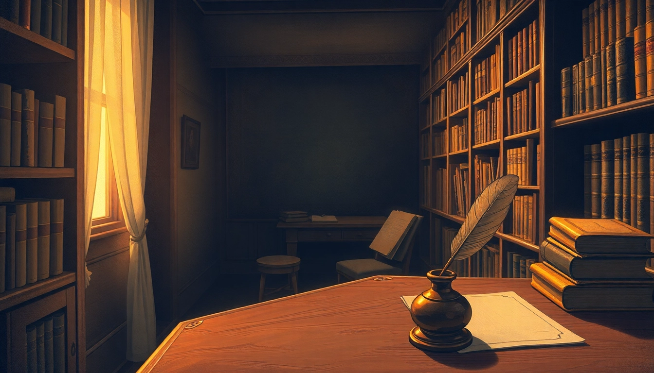 An antique library scene with vintage books, warm lighting, and a writing desk, evoking historical curiosity about the word "smut."