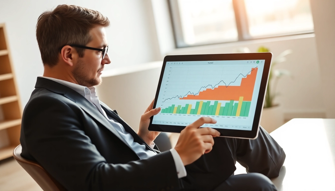 Investment Guides UK Professional financial advisor analyzing investment charts for growth and